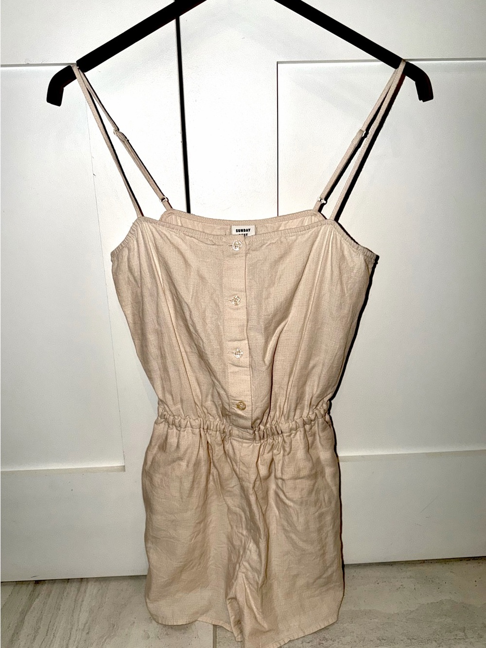 Sunday Best Cream Romper with Adjustable Straps
